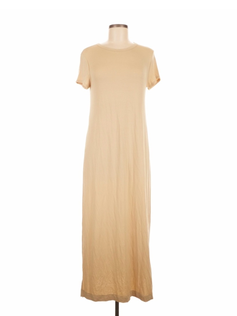 FP Beach Short-Sleeve Beige High Slit Tunic Top / Dress / Cover Up NWT Sz Medium